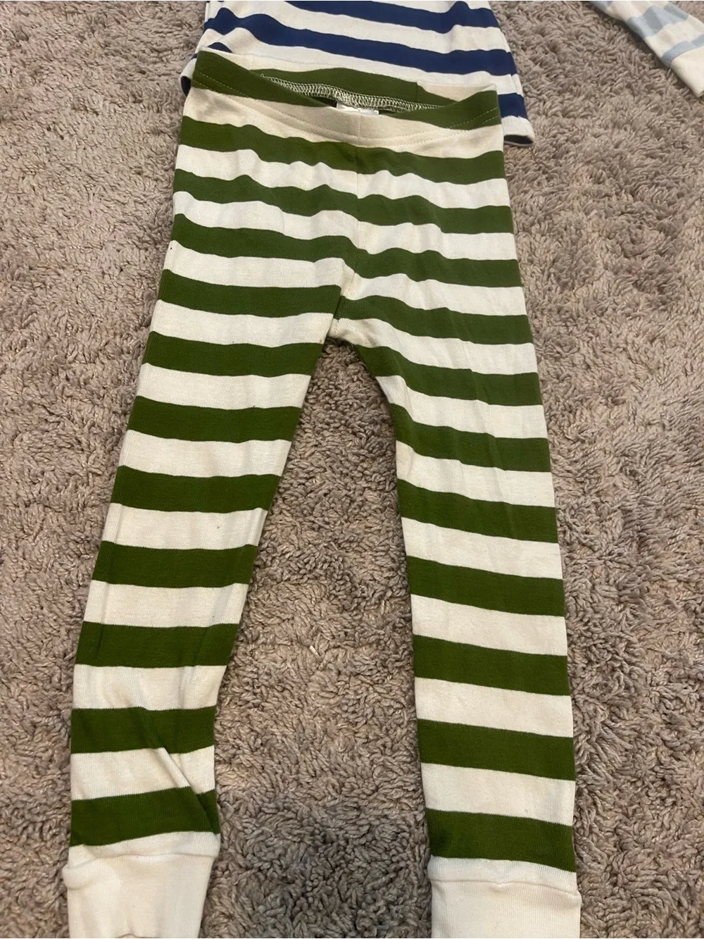 Striped Kids One-Piece Pajama - Blue, Red, Light Blue & Green